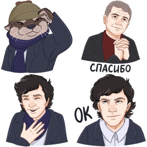 4 новых стикера «Шерлок» от телеканала «Пятница»